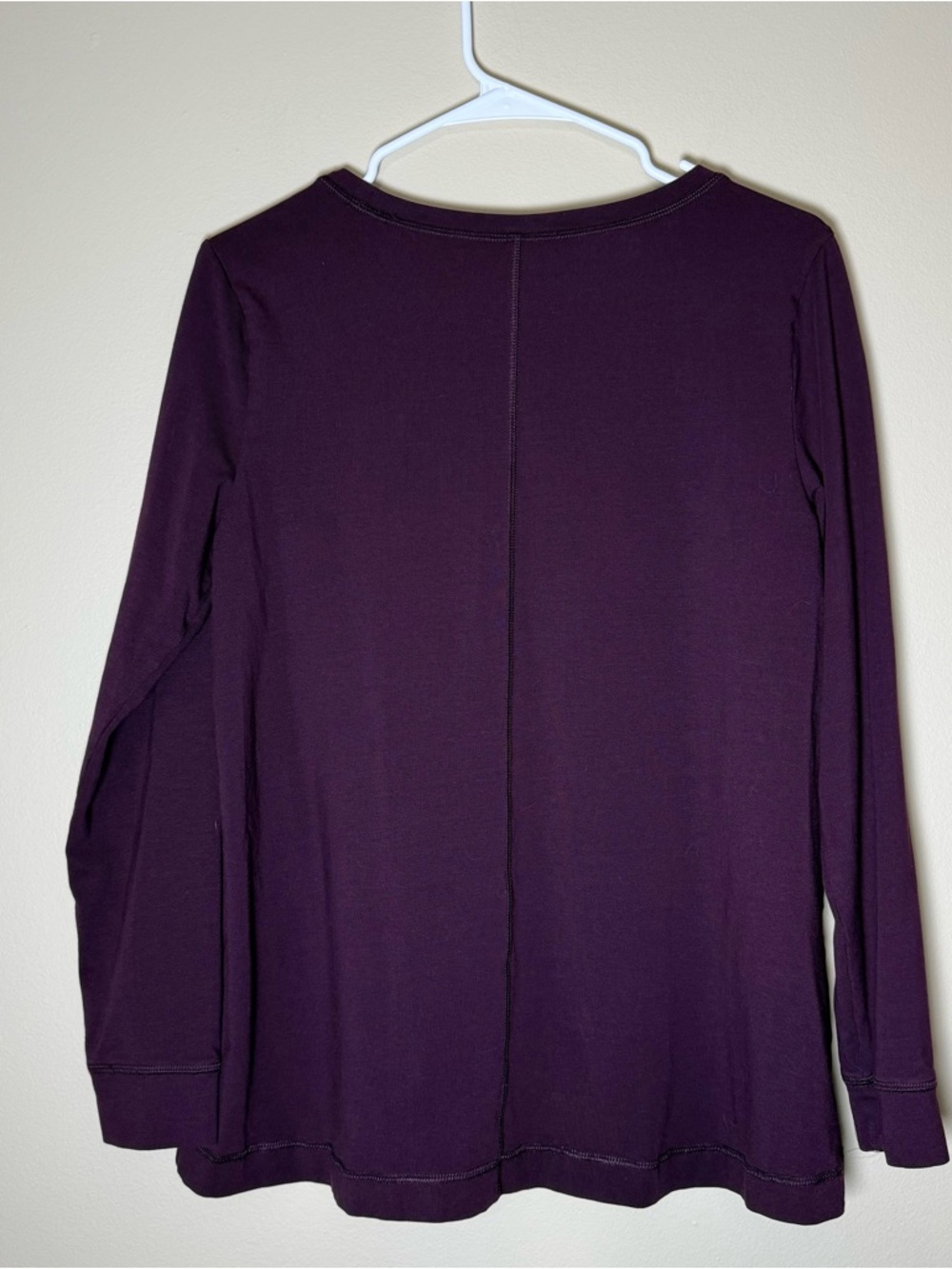 Pact Women’s Luxe Stretch Jersey Swing Long Sleeve Tee Berry Jam Purple Cotton - Picture 7 of 7
